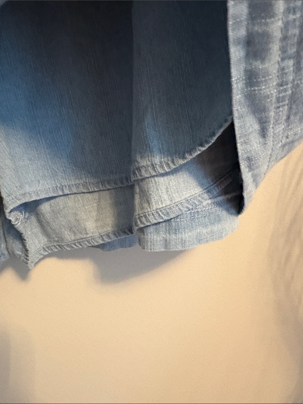 entro Light Blue Pleated Denim Looking Elastic Waist Skirt NWOTS - Picture 7 of 8